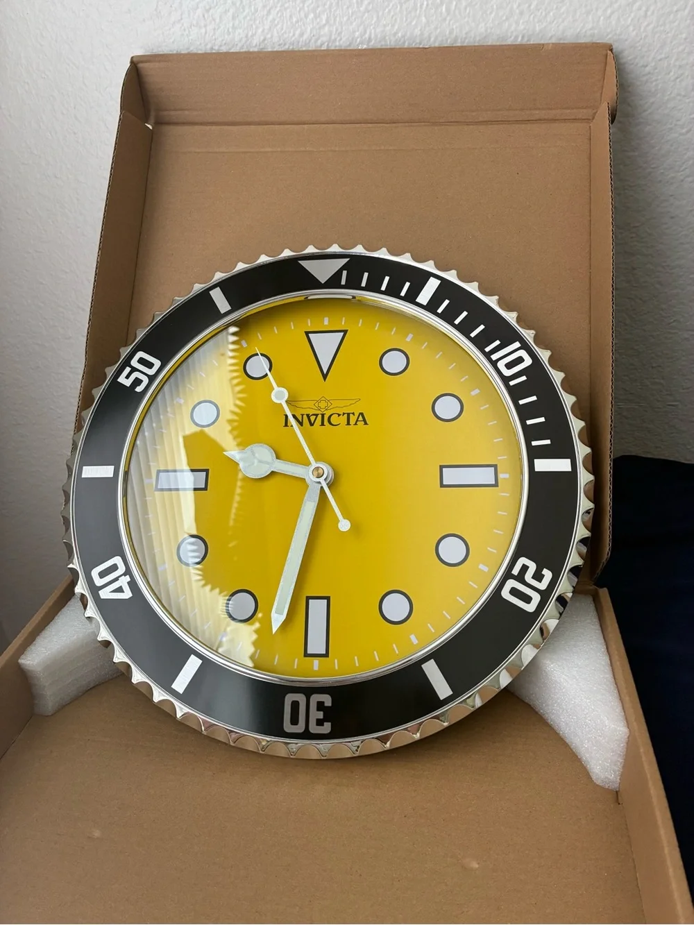 Invicta Yellow and Black Dive-Style Wall Clock